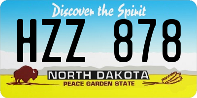 ND license plate HZZ878