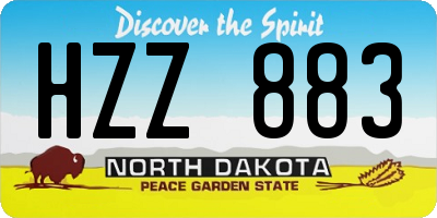 ND license plate HZZ883