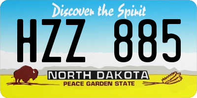 ND license plate HZZ885