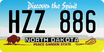 ND license plate HZZ886