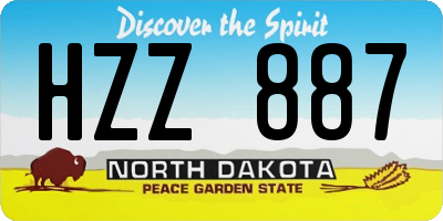 ND license plate HZZ887