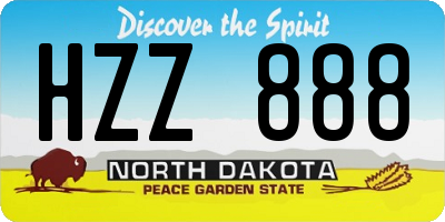 ND license plate HZZ888