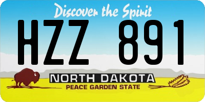 ND license plate HZZ891