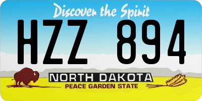 ND license plate HZZ894