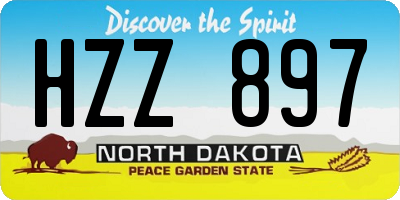 ND license plate HZZ897