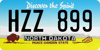 ND license plate HZZ899