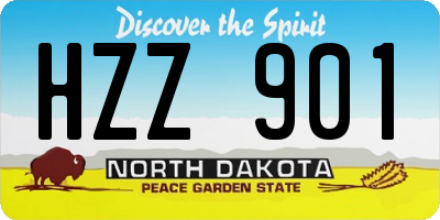 ND license plate HZZ901