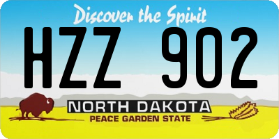 ND license plate HZZ902