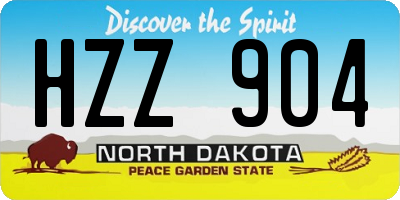 ND license plate HZZ904