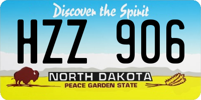 ND license plate HZZ906
