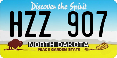 ND license plate HZZ907