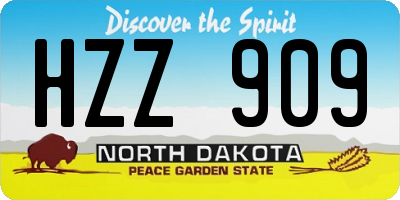 ND license plate HZZ909