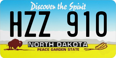 ND license plate HZZ910