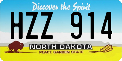 ND license plate HZZ914