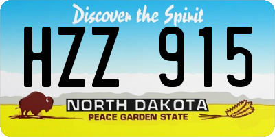 ND license plate HZZ915