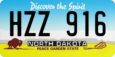 ND license plate HZZ916