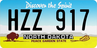 ND license plate HZZ917
