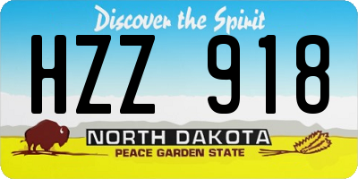 ND license plate HZZ918