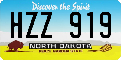 ND license plate HZZ919