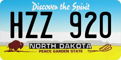 ND license plate HZZ920