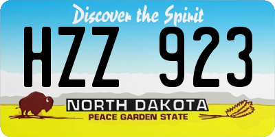 ND license plate HZZ923