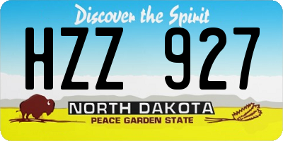 ND license plate HZZ927