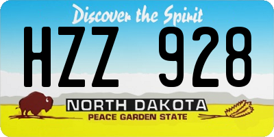 ND license plate HZZ928