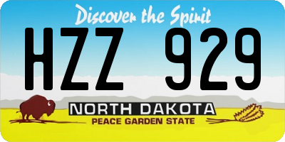 ND license plate HZZ929