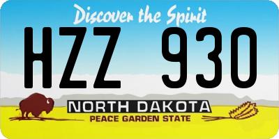 ND license plate HZZ930
