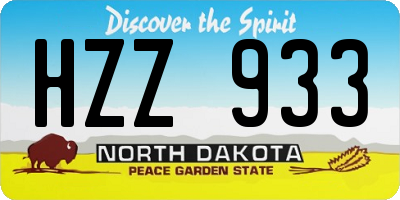 ND license plate HZZ933