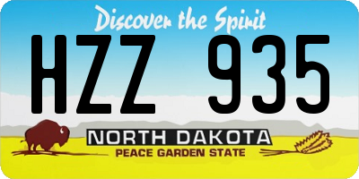ND license plate HZZ935