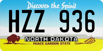 ND license plate HZZ936