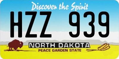 ND license plate HZZ939