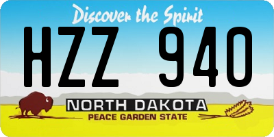 ND license plate HZZ940