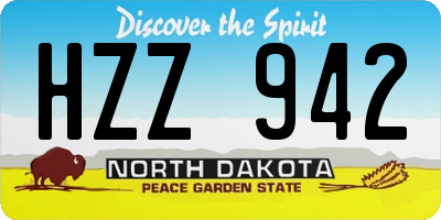 ND license plate HZZ942