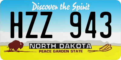 ND license plate HZZ943