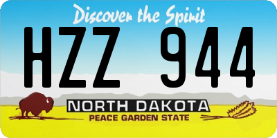 ND license plate HZZ944