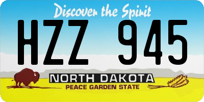 ND license plate HZZ945