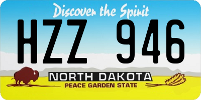 ND license plate HZZ946