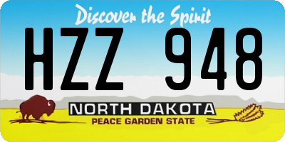 ND license plate HZZ948