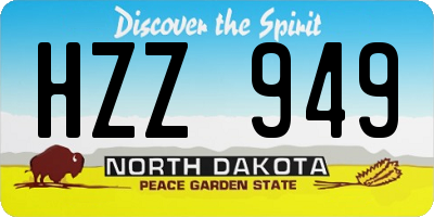 ND license plate HZZ949