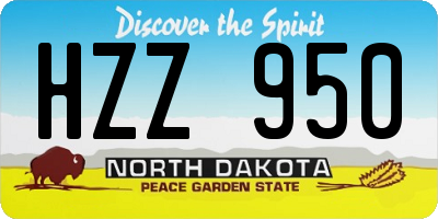 ND license plate HZZ950