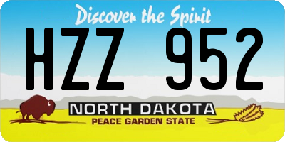 ND license plate HZZ952