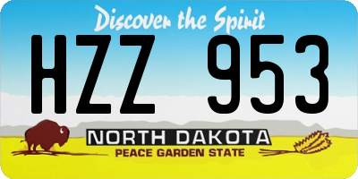 ND license plate HZZ953