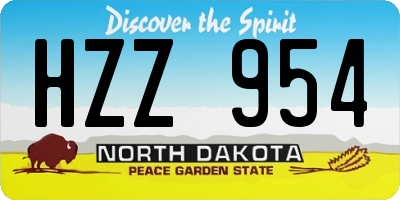 ND license plate HZZ954