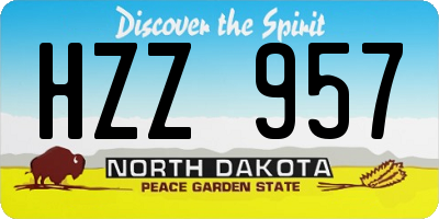 ND license plate HZZ957
