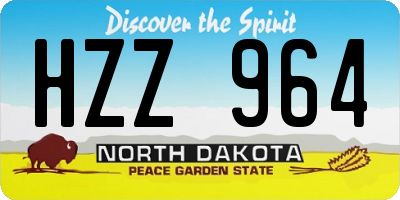 ND license plate HZZ964