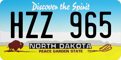 ND license plate HZZ965