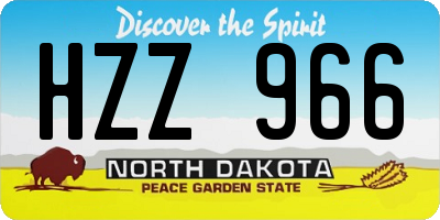 ND license plate HZZ966