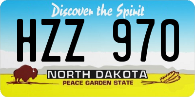 ND license plate HZZ970